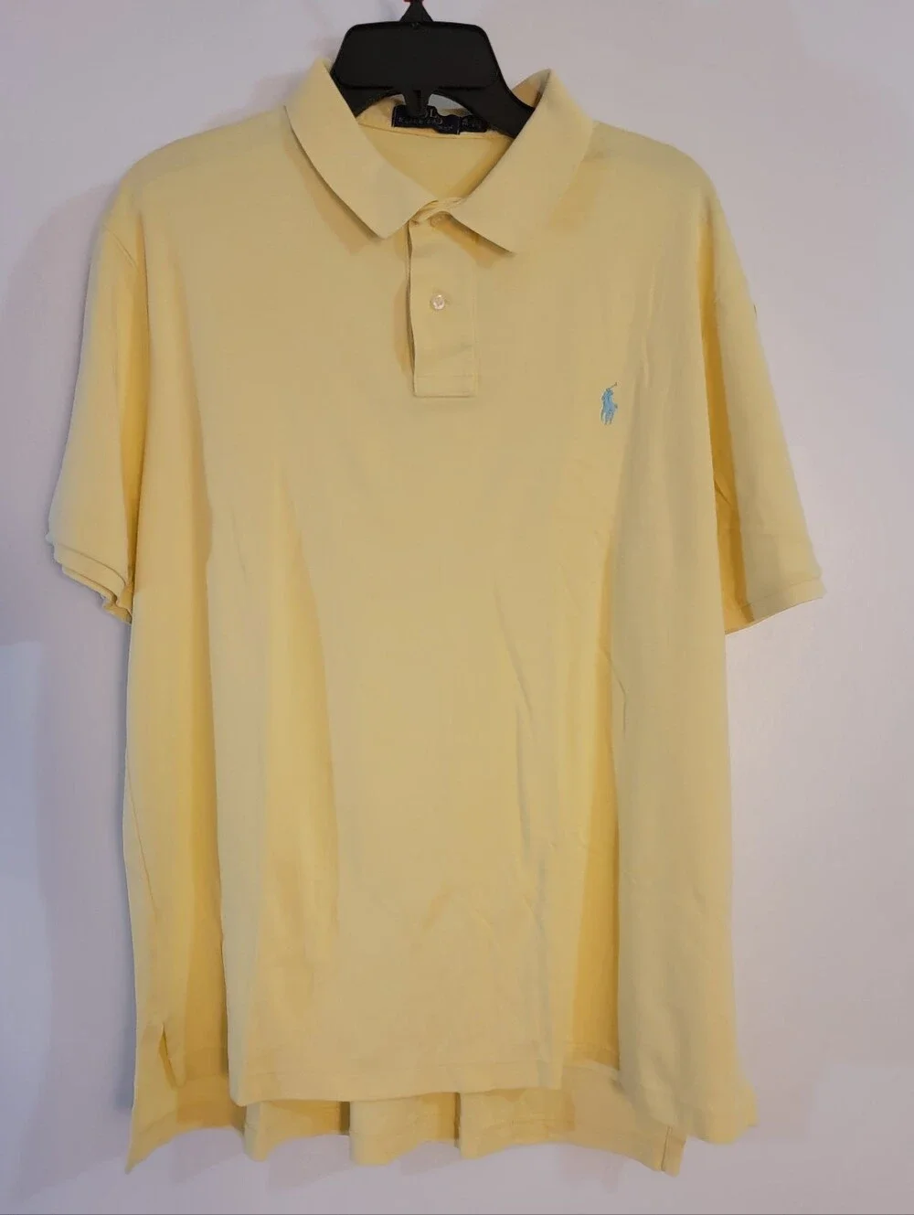 🆕️🏇RALPH LAUREN SOFT POLO Classic Slim Fit, XL - Pastel Yellow, Mint Pony